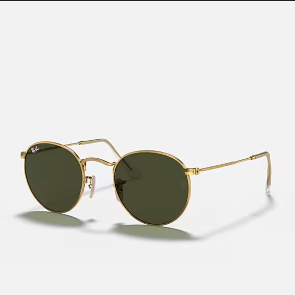 Ray-Ban Gold Frame Sunglasses with Green Lenses